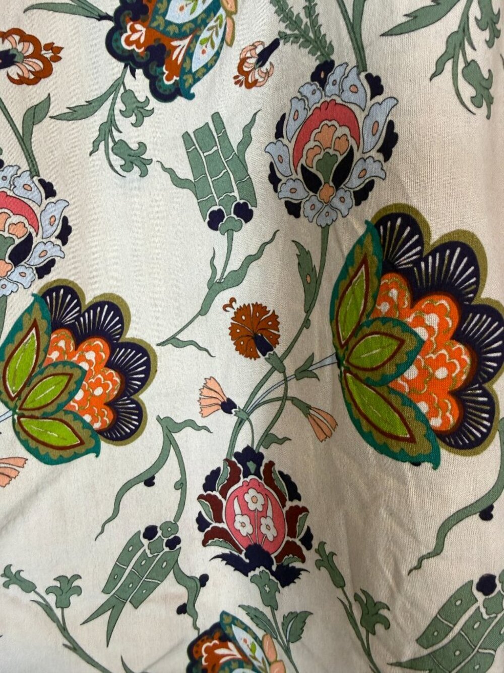 Boho Quilted Embroidered Floral Hoodie Jacket Coat Rust Indie Hippie Large - Picture 8 of 12